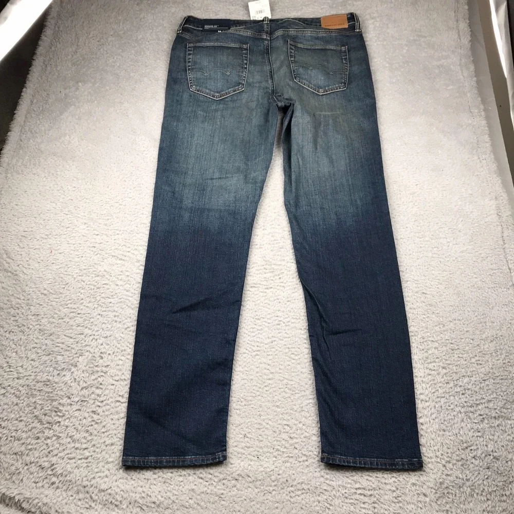 American Eagle Athletic Fit Jeans Mens 36x36 Blue Stone Wash Stretch Denim NEW